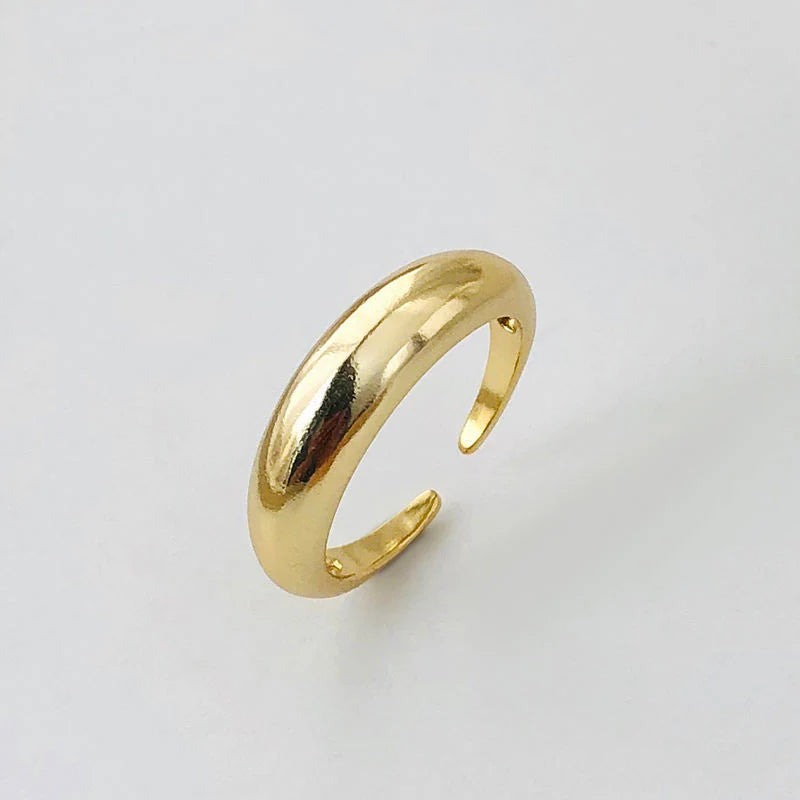 925 Sterling Silver Minimalist 14K Gold Plated Ring