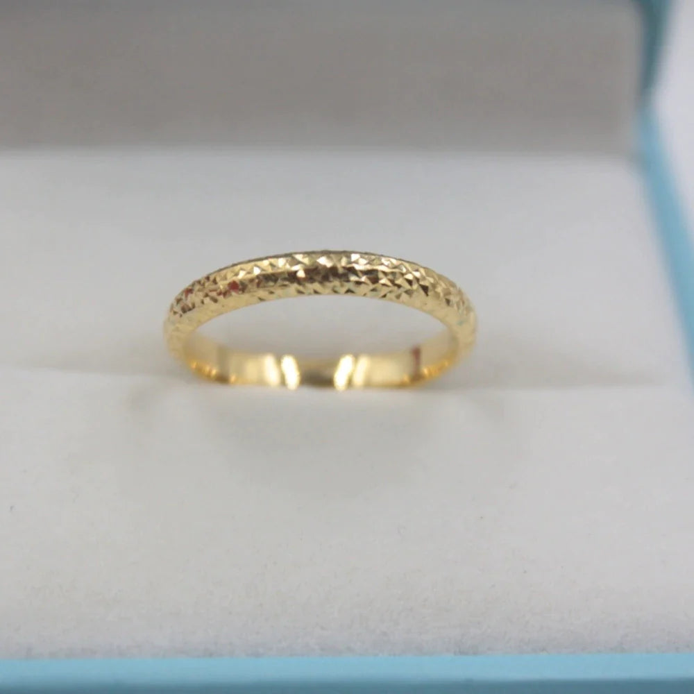 18K Yellow Gold Women's Luck Full Star Band Ring, 2.5mm Width, Sizes US 5-9