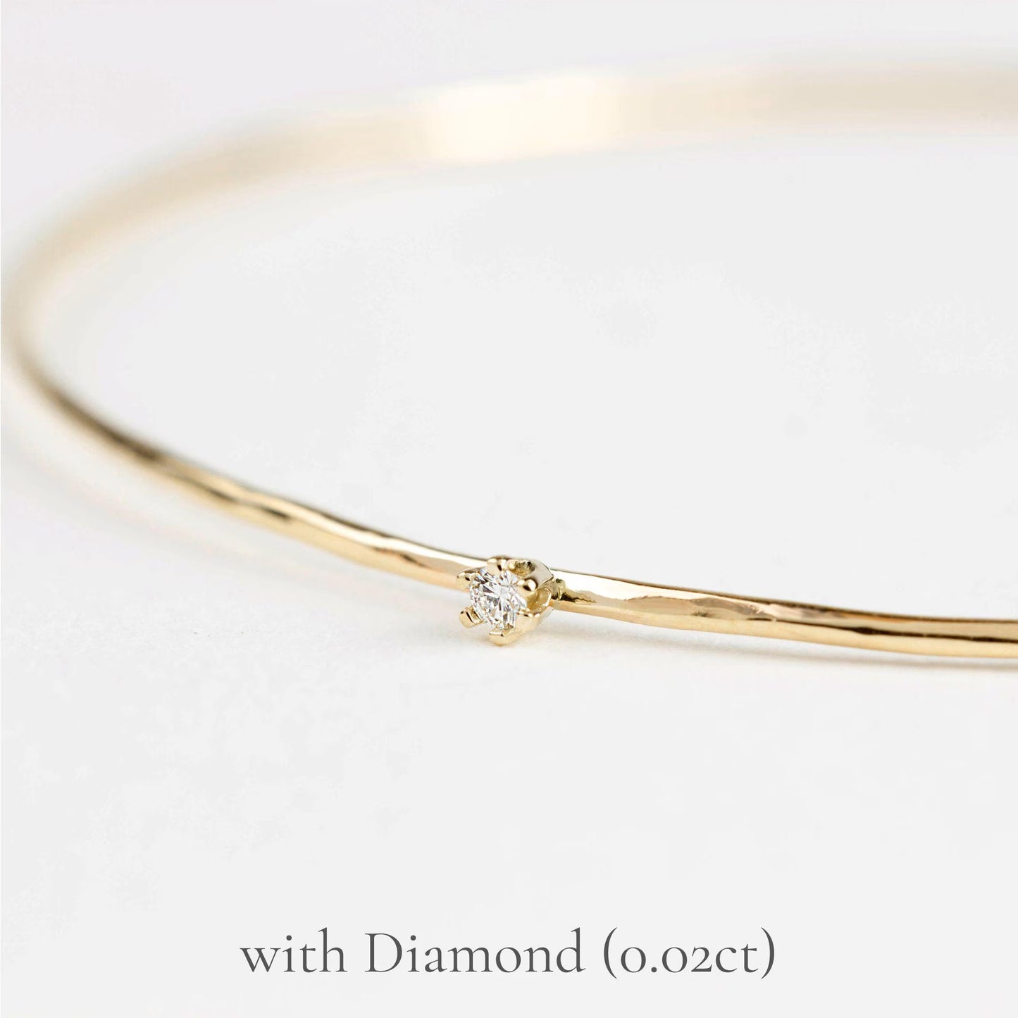One Thin Solid Gold Bangle Bracelet, Gold Bangle 14K Yellow Gold, Rose Gold, White Gold, Hammered Stack Layered Dainty Simple Minimalist