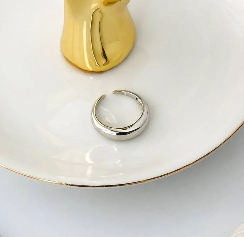 925 Sterling Silver Minimalist 14K Gold Plated Ring