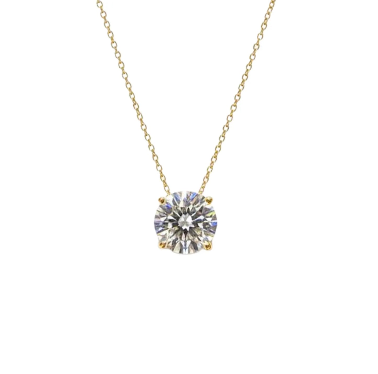 Attached Diamond on Chain, 14Kt Gold Diamond Necklace, Diamond Solitaire Necklace, Bridesmaid Necklace