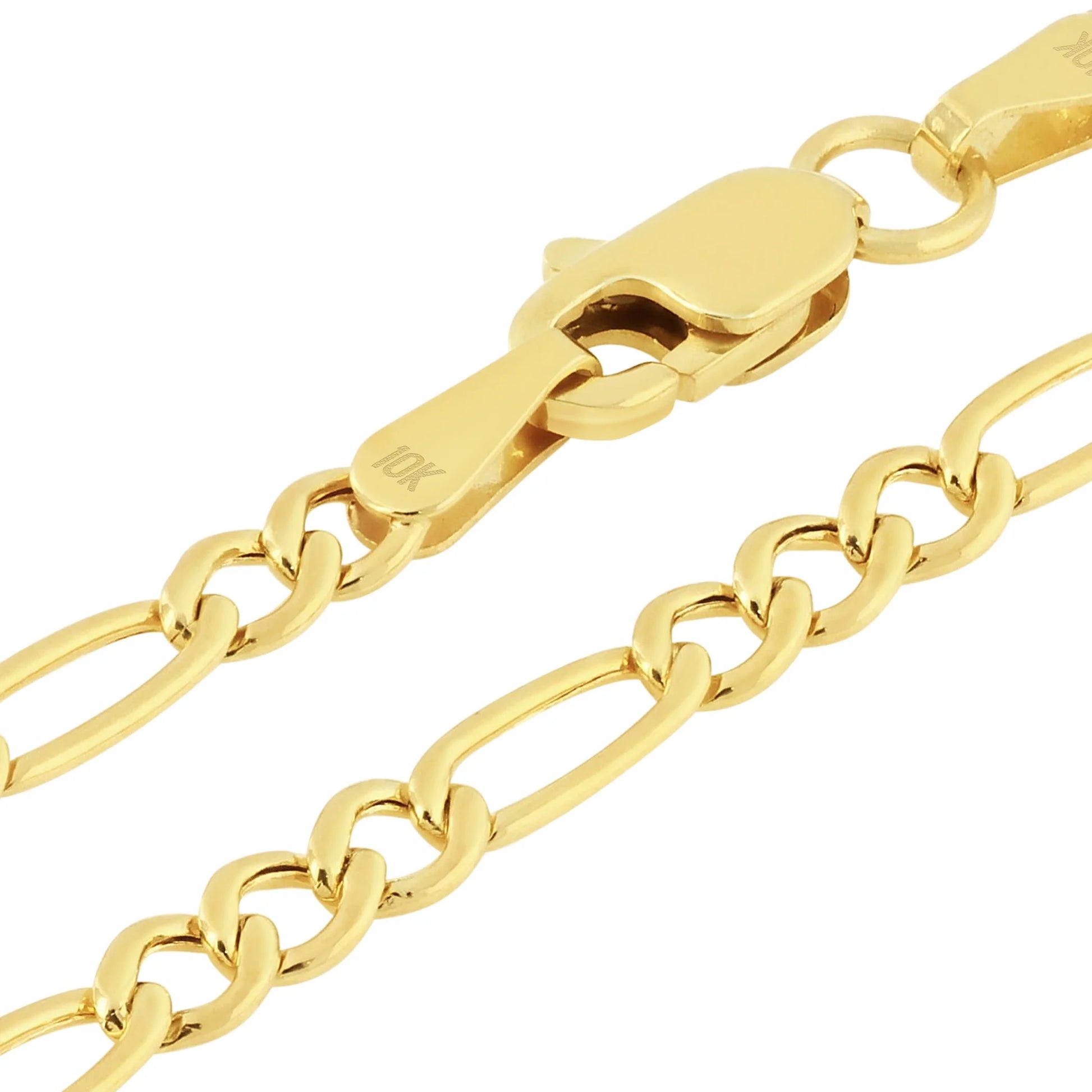 10K Real Yellow Gold Figaro Link 2.5Mm Chain Bracelet or Anklet (7"-9") Dainty Italian Jewelry for Men & Women