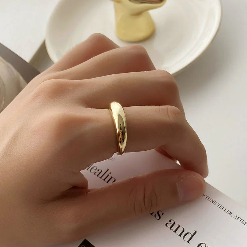 925 Sterling Silver Minimalist 14K Gold Plated Ring