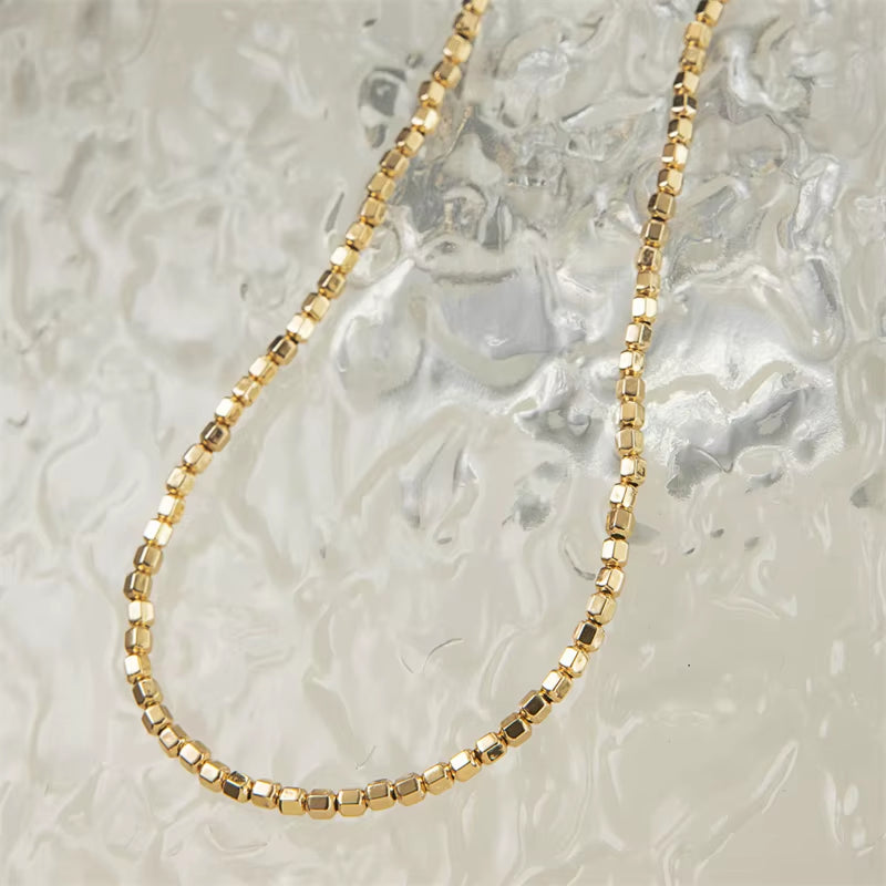 14K Gold Filled Dainty Bead Choker Necklace with Handmade Pendants - Tarnish Resistant Bohemian Jewelry for Women